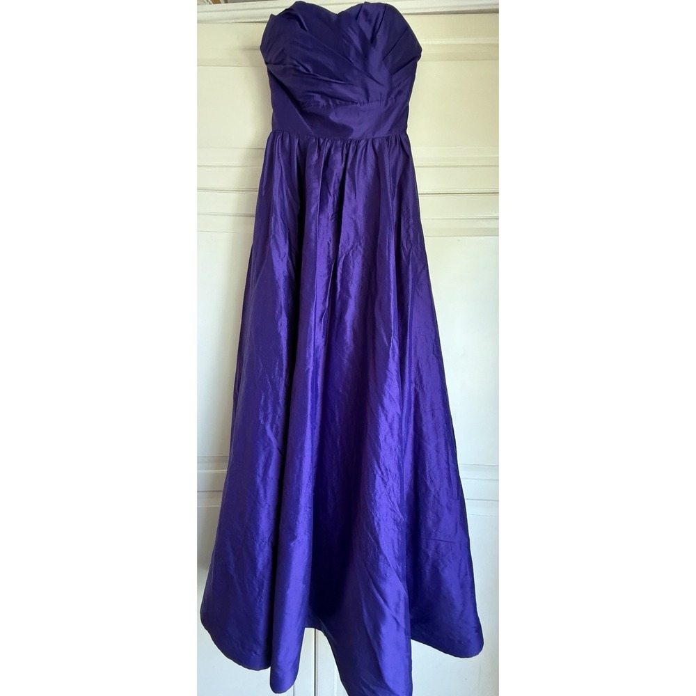 LulaKate Purple Strapless Silk Formal Gown Dress Womens 2 Vintage Made In USA